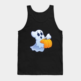 Cute ghost with pumpkin Tank Top